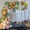 12 Inch Retro Sage Green Pink Nude Metallic Gold Confetti Balloons(Green Pink Gold)